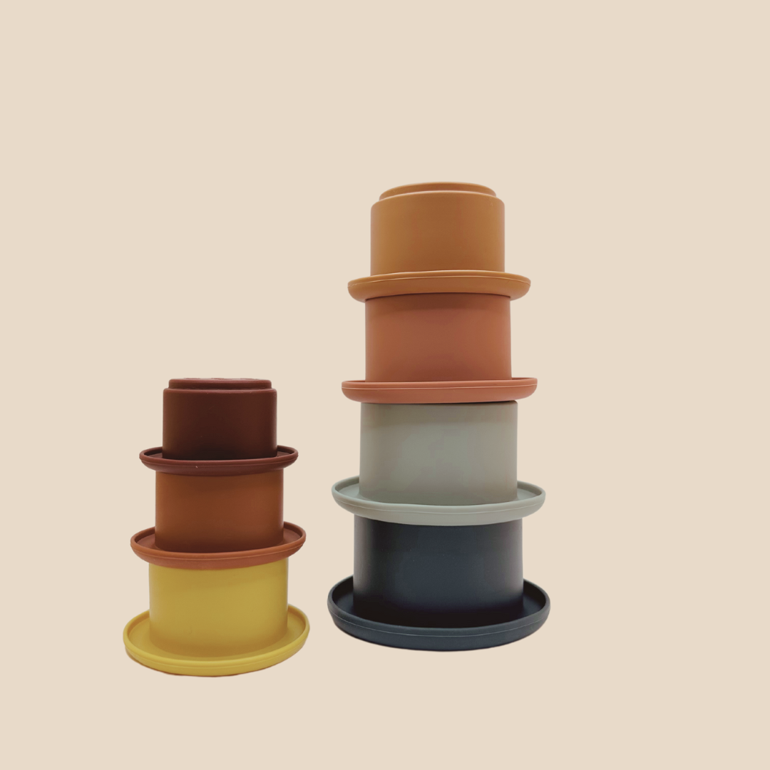 Soft BPA Free Silicone 7 Piece Stacking Cups