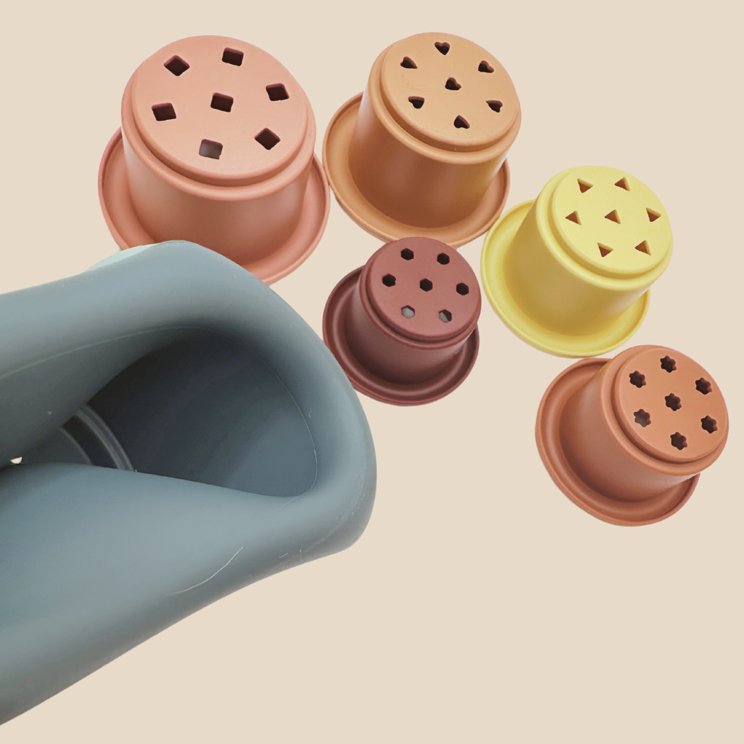 Soft BPA Free Silicone 7 Piece Stacking Cups