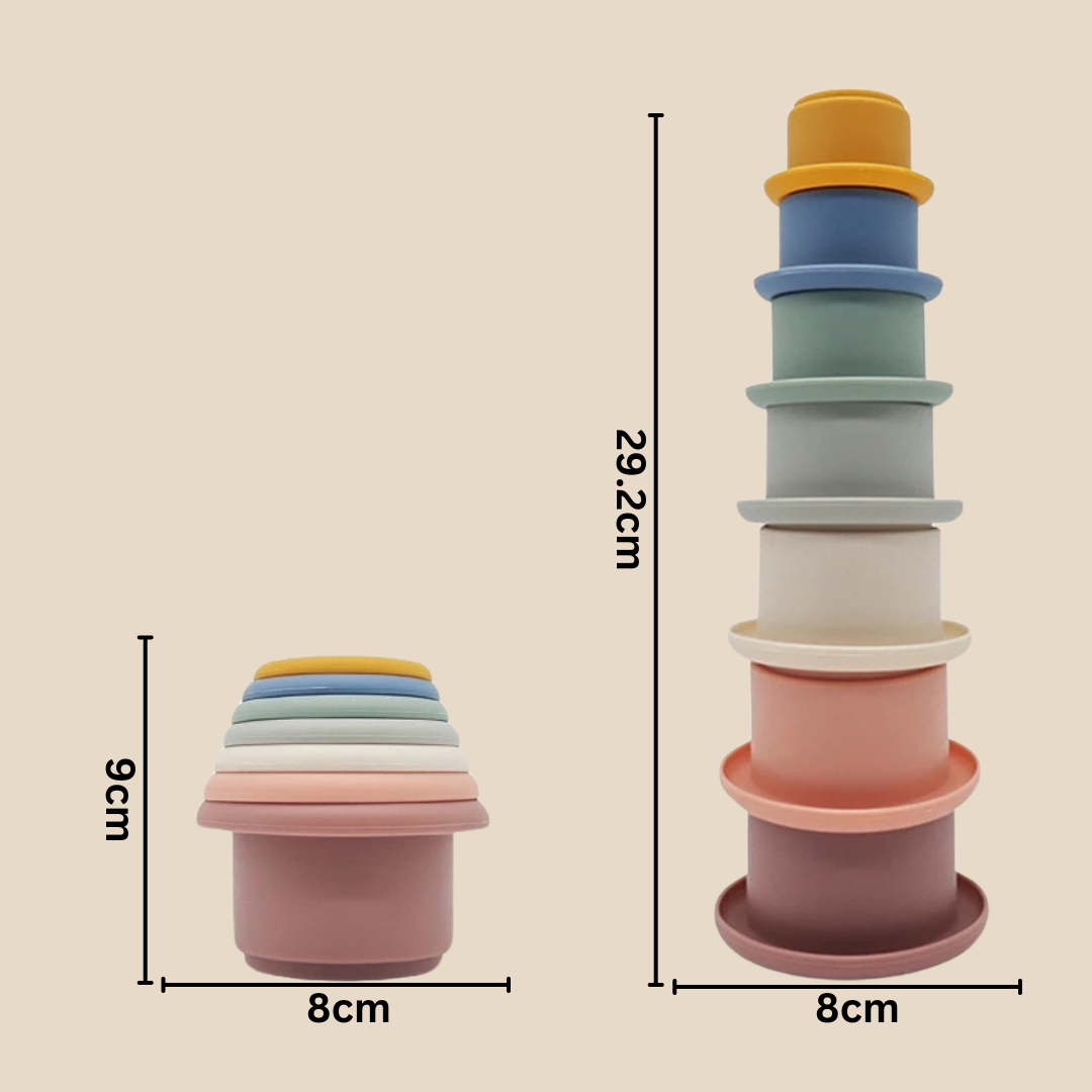 Soft BPA Free Silicone 7 Piece Stacking Cups