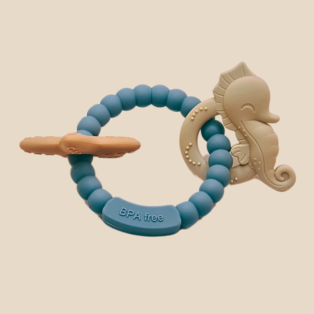 Silicone Baby Teething Ring With Nautical Charms