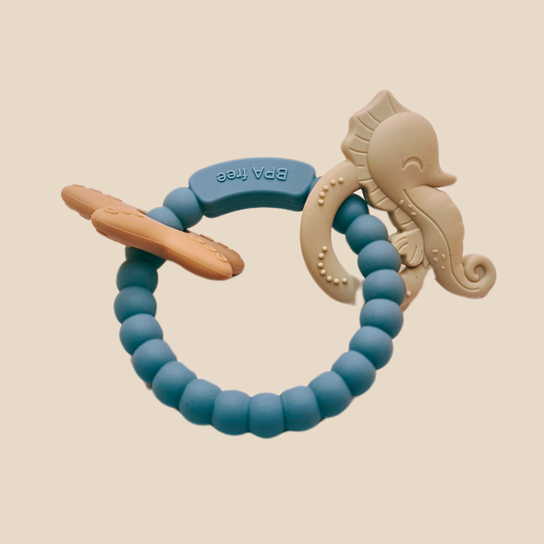 Silicone Baby Teething Ring With Nautical Charms